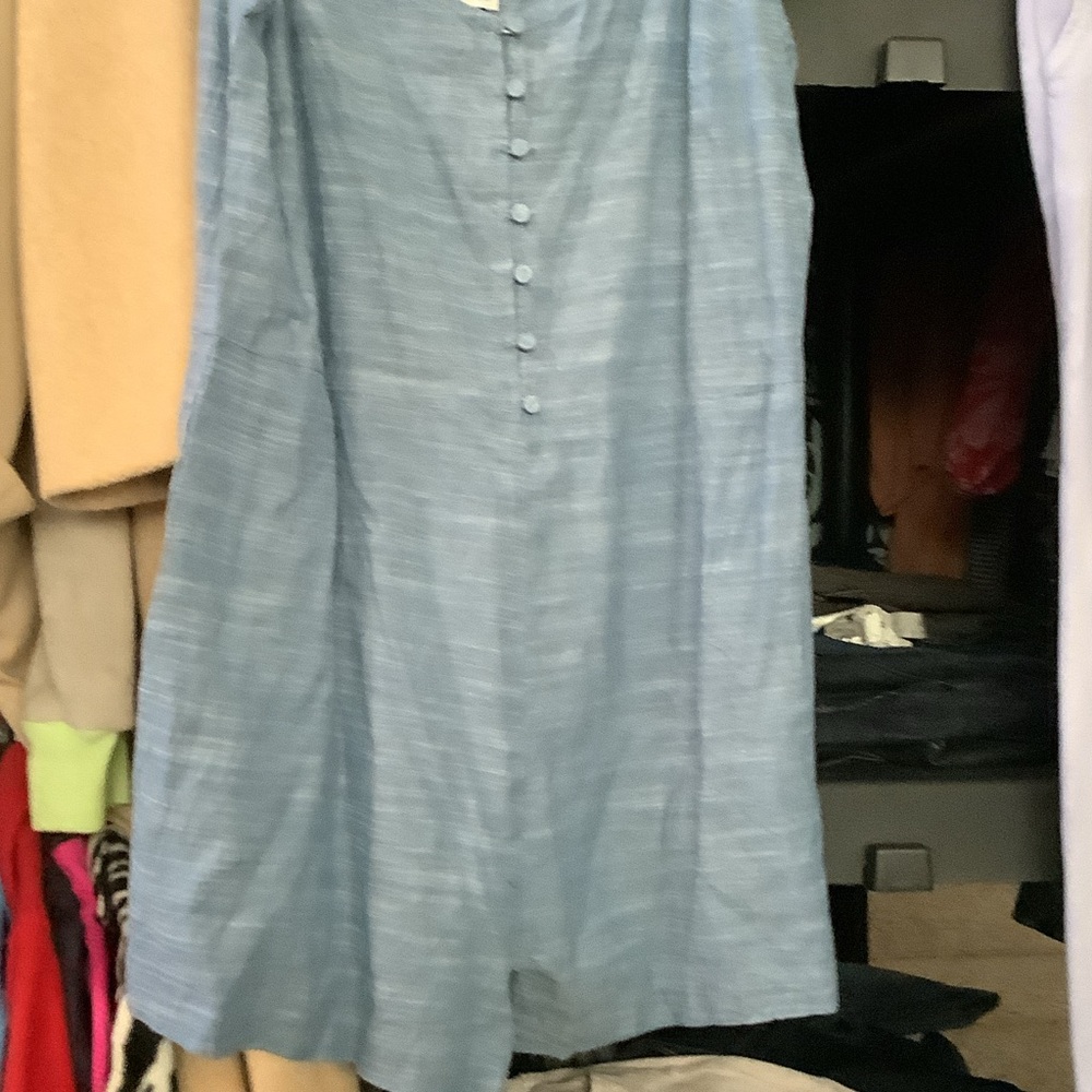 Elegant Blue Button-Up Jumper
